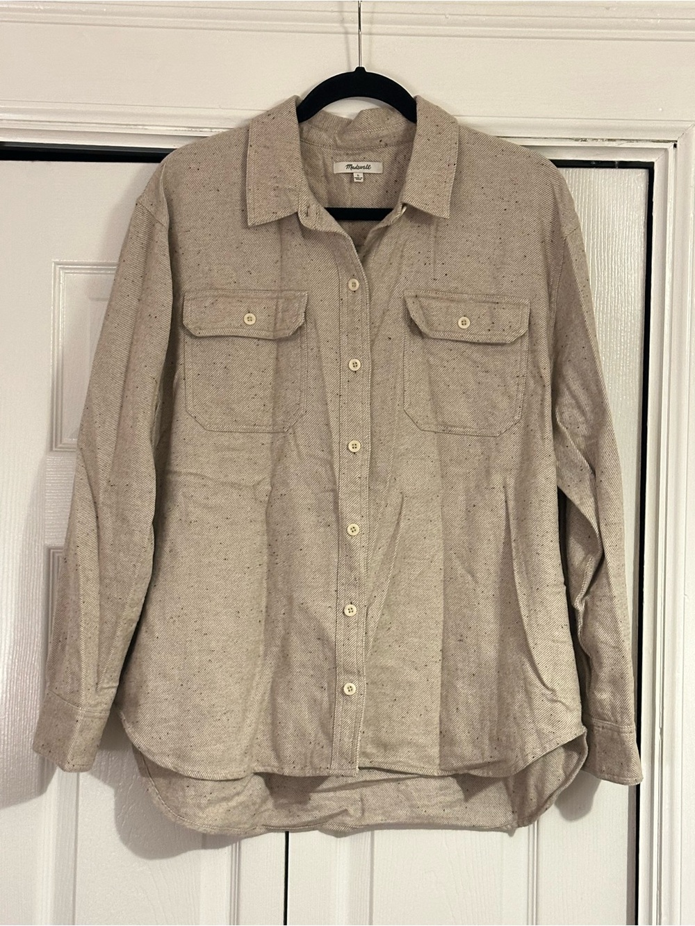 Madewell Cream Speckled Button-Down Shirt